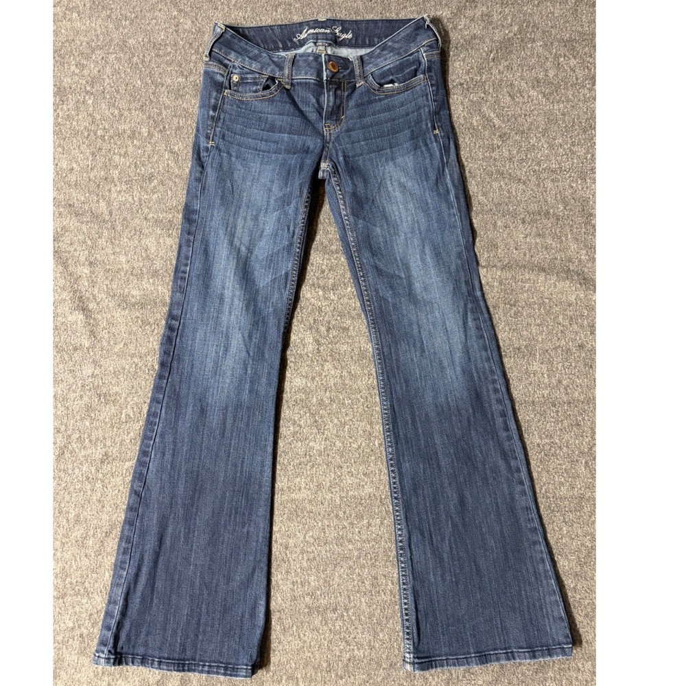 American Eagle Hipster Jeans Womens 2 Stretch Medium Wash Flare Leg Denim Pants